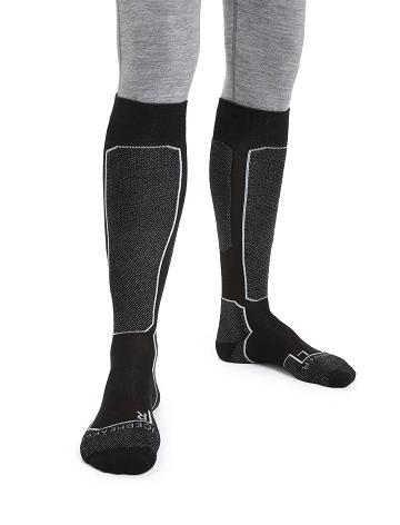 Black Men's Icebreaker Merino Ski+ Light Over the Calf Socks | USA 1014HAPK